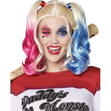 Periboia Suicide Squad Harley Quinn Kostüm Peruk
