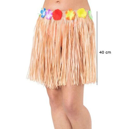 Periboia Saman Renk Püsküllü Hawaii Luau Hula Etek 