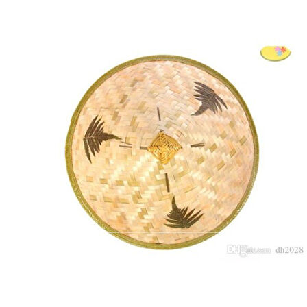 Periboia Naturel Renk Cambodia Kamboçyalı Vietnam Şapkası PVC Hasır