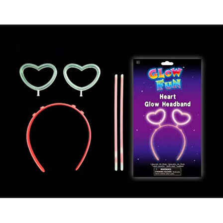 Periboia Glow Stick Karanlıkta Yanan Fosforlu Kalp Taç 12 Adet