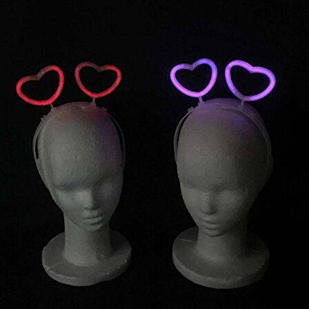 Periboia Glow Stick Karanlıkta Yanan Fosforlu Kalp Taç 12 Adet