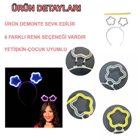 Periboia Glow Stick Karanlıkta Yanan Fosforlu Yıldız Taç 12 Adet