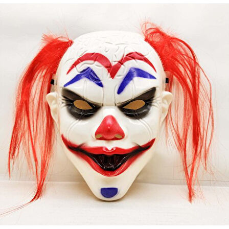 Periboia Kızıl Saçlı Joker Palyaço Maskesi 