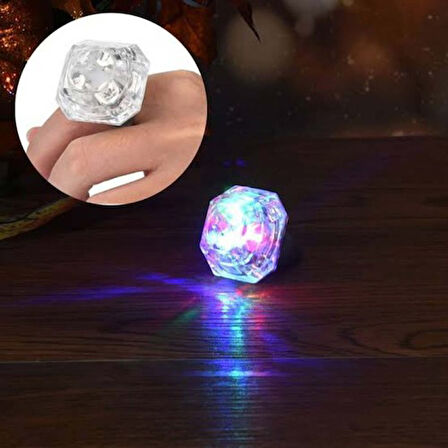 Periboia Kristal Tasarımlı Led Işıklı Gümüş Yüzük 