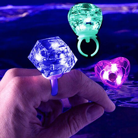 Periboia Kristal Tasarımlı Led Işıklı Mor Yüzük