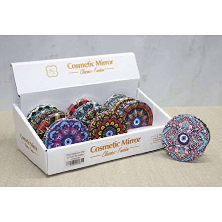 Periboia Taşlı El Aynası Yuvarlak İnce Model 5 