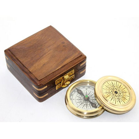 Periboia Ahşap Kutulu Pusula Model 2