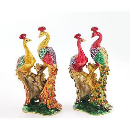 Periboia Swarovski Taşlı Tavuskuşu Figürü