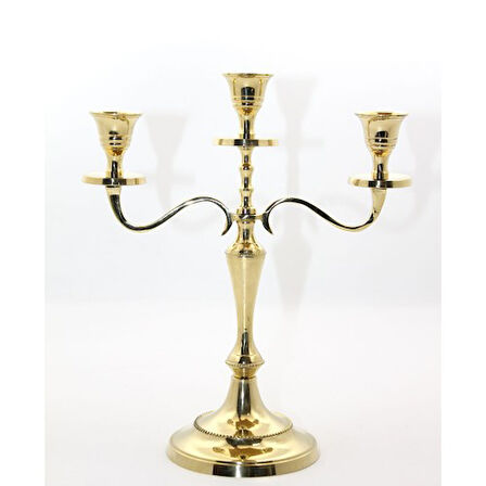 Periboia Pirinç 3'lü Şamdan Model 1 