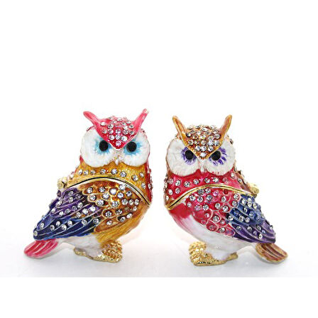 Periboia Swarovski Taşlı 2'li Baykuş Seti 
