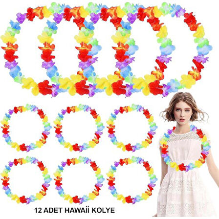 Periboia Hawaii Çiçekli Boyun Kolyesi 12 Adet