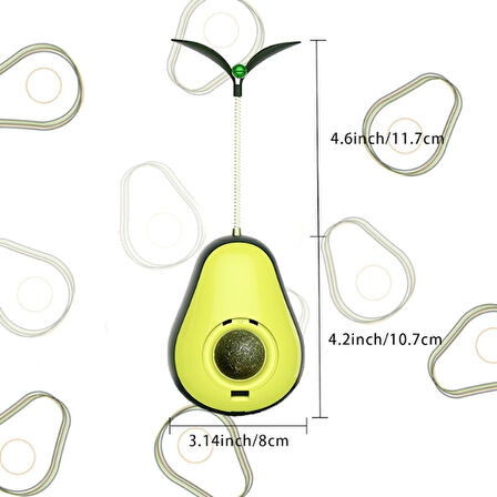 Periboia Avokado Şeklinde Kedi Naneli ve Mama Hazneli Kedi Oyuncağı