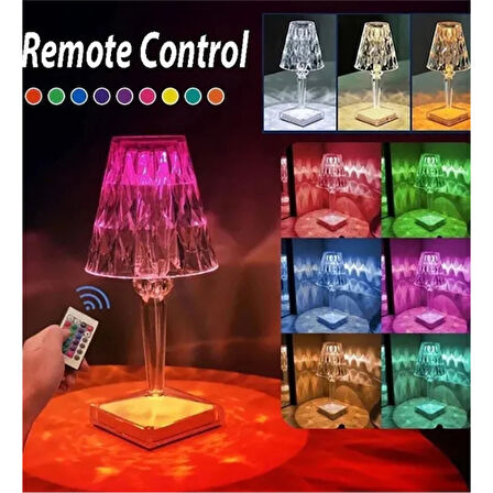 Periboia Kristal Abajur LED Kumandalı Ve Dokunmatik Masa Lambası