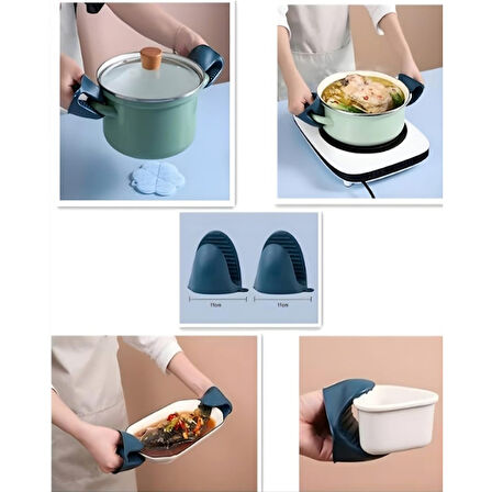 Periboia 4 Parça Yanma Önleyici Mutfak Seti - Tencere Tabak Tutucu Ve Fırın Eldiveni