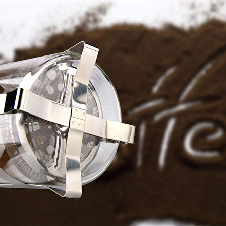 Periboia Ahşap Detaylı 350 ml Cam French Press