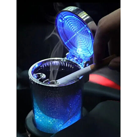 Periboia Araç İçi Oto Kokusuz Küllük RGB Işıklı Kapaklı