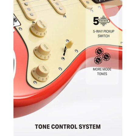Donner DST-600 Elektro Gitar (Fiesta Red)