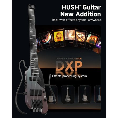 Donner HUSH X Pro Elektro Gitar (Midnight Glow)