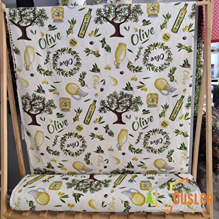 Zeytin Ağacı Desenli Su ve Leke İtici Panama Keteni Küçükçalık Premier Duck Kumaş Bezi 100x180