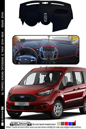 Ford Tourneo Connect Torpido Koruma Halısı (2013-2020) Modele Özel Üretim - Kenarı Siyah