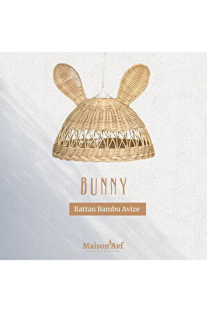 Bunny Rattan Bambu Avize