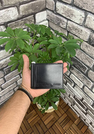Derije Hakiki Deri Siyah/Kırmızı Klipsli Kartlık (T1104)
