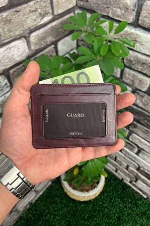 Derije Hakiki Deri Crazy Bordo Kartlık (T1469)