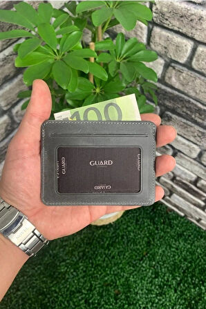 Derije Hakiki Deri Crazy Gri Kartlık (T1470)
