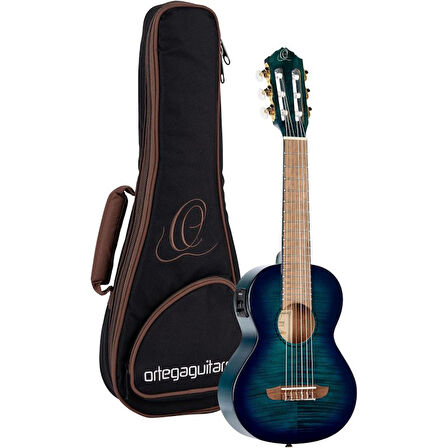 Ortega Mini Travel Series 17\" Elektro Guitalele (Blue Fade Maun)