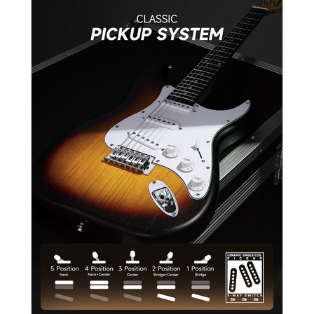 Donner DST-80 ST Elektro Gitar Seti (Sunburst)