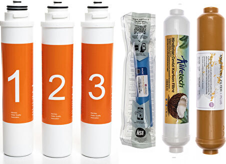 Sulook Waterlife Su Arıtma Cihazı Uyumlu Tak-Çevir 6'lı Filtre Seti, Lg Membranlı