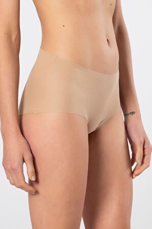 Türen Kadın Lazer Kesim Pamuklu Yüksek Bel Külot 911/Vizon