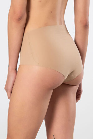 Türen Kadın Lazer Kesim Pamuklu Yüksek Bel Külot 911/Vizon