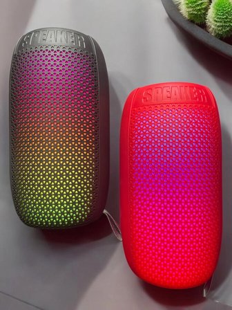  ProNorth RGB USB Destekli Kablosuz Bluetooth Bass Hoparlör Kırmızı