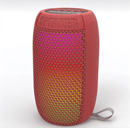  ProNorth RGB USB Destekli Kablosuz Bluetooth Bass Hoparlör Kırmızı
