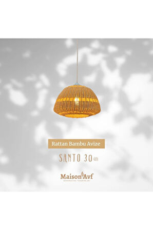 Santo Rattan Bambu Sarkıt Avize 30 cm