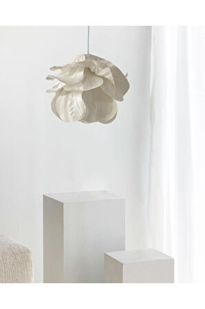 Modern Eva Anemon Beyaz Tasarım Sarkıt Avize 45 cm