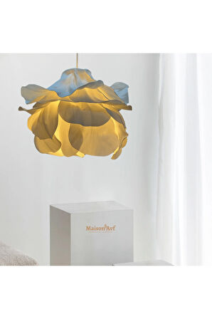 Modern Eva Anemon Beyaz Tasarım Sarkıt Avize 45 cm