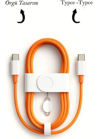 60W Apple iPhone Uyumlu iPhone 17 / 17 Pro / 17 Air / 17 Pro Max Uyumlu Hasır 1 Metre Hızlı Şarj Kablosu Type-C To Type-C