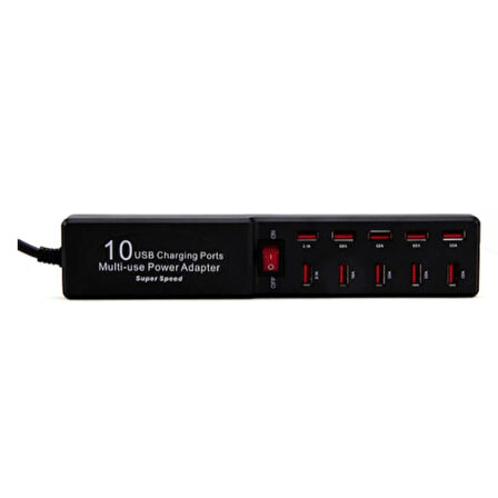 10 Portlu USB Şarj Adaptörü 