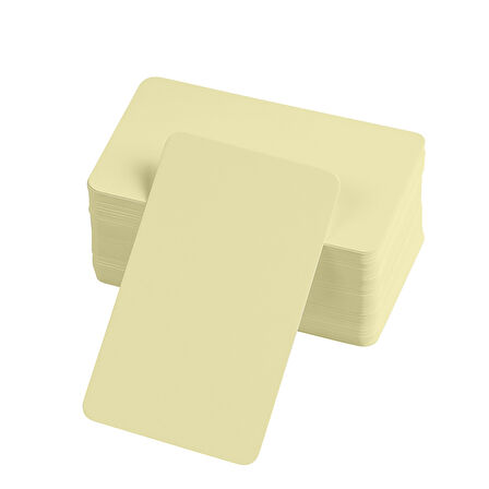 Boş Kelime Kartları 5x8 cm - 50 Adet Oval Kenarlı | Tabu &amp; Not Kartları - Sarı