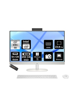 ProOne 240 G10 Ultra 5 125U 64GB 256GB SSD 23.8" FHD W11H Beyaz All in One Bilgisayar