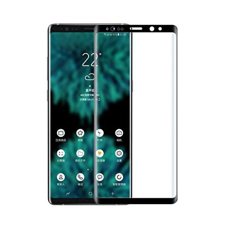 Smcase Samsung Galaxy Note 9 Kılıf Deri Dokulu Silikon   Tam Kapatan Cam