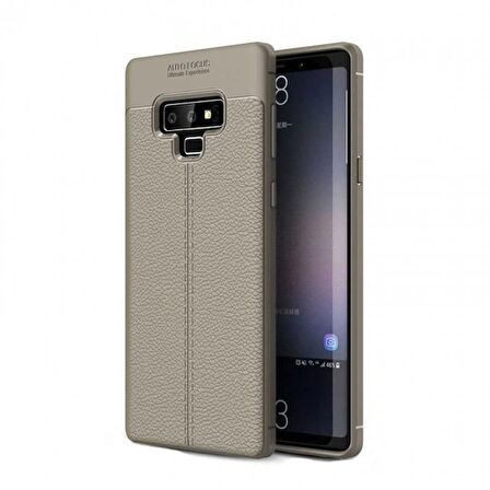 Smcase Samsung Galaxy Note 9 Kılıf Deri Dokulu Silikon   Tam Kapatan Cam