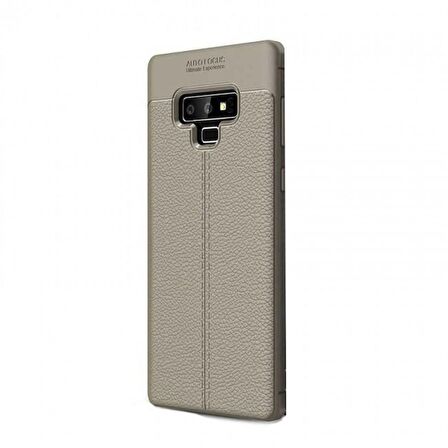 Smcase Samsung Galaxy Note 9 Kılıf Deri Dokulu Silikon   Tam Kapatan Cam