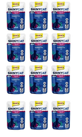 Gimcat Shinycat Pouch Ton Balıklı Kısırlaştırılmış Kedi Yaş Mama 70 Gr. X 12 Adet