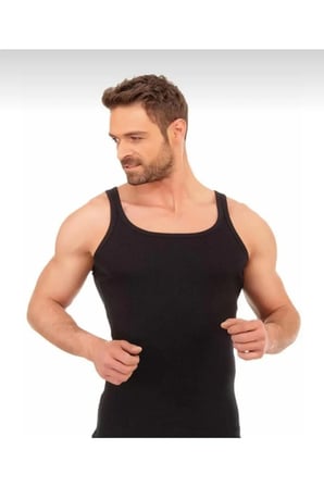 Erkek Beyaz 1"adet Ince Askılı Fitilli Kaşkorse Atlet 1044