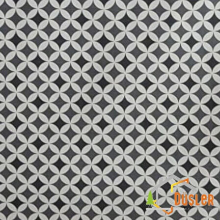 Antrasit Gri Geometrik Desenli Su ve Leke İtici Panama Keteni Küçükçalık Premier Duck Kumaş Bezi 100x180