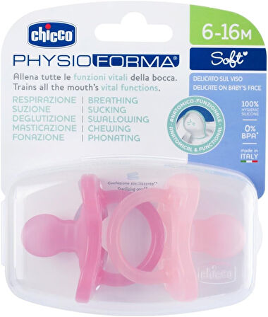 Chicco PhysioForma Soft 2'li Silikon Emzik 6-16 Ay Kız