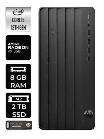 HP PRO TOWER 290 G9 i5 12500 8GB RAM 2TB SSD RX550/4GB FDOS 6D3A5EA MASAÜSTÜ PC & PER4 BELLEK